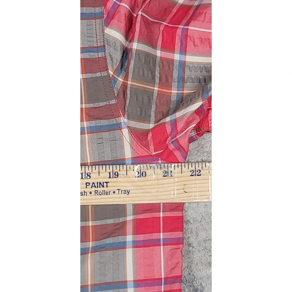 The North Face Men's Multicolor Plaid Short Sleeve Button Down Shirt Sz L